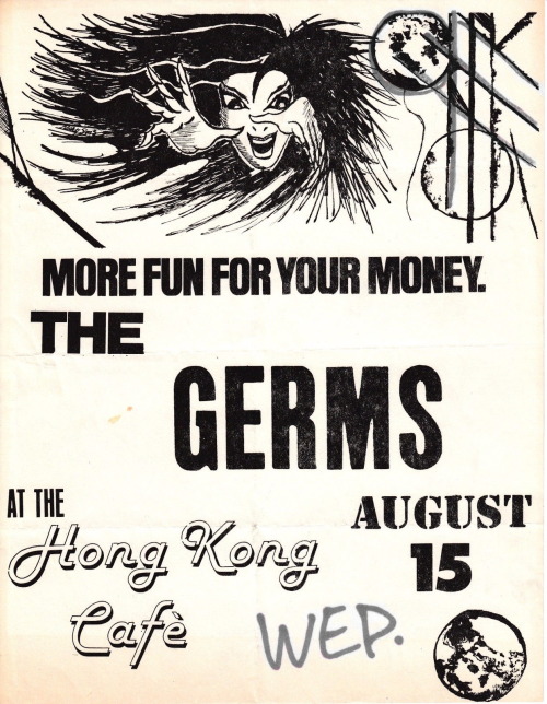 The Germs @ Hong Kong Cafe 1978.