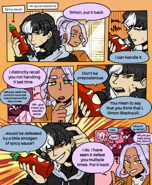 blackmadhi week day 6: domestic ️ transcript under cutComic featuring Simon and Nahyuta at the super