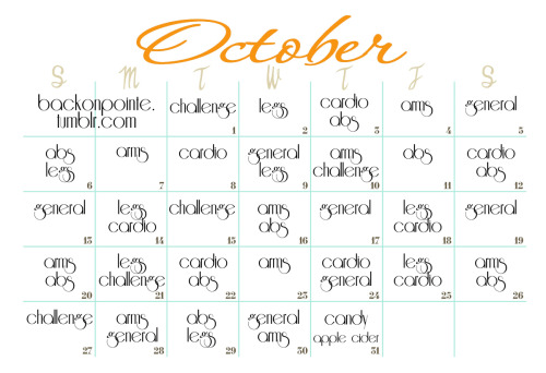 October: Halloween Month!*Dance Student Calendar Back By Popular Demand!*
