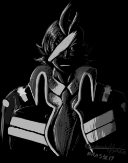 brodorokihousuke:  I hadn’t done a black/grey/white drawing in a while… Looking back on my most recent one (uuuh, I think it was in December?), I’ve definitely improved on a few things.I had a darker grey at some point that was similar to a sketch