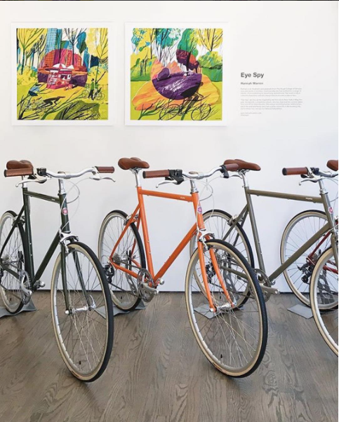 hannahdraws:  Very happy to be showing a couple of new pieces of work at the fantastic Tokyobike NYC