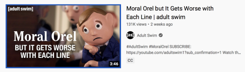 kylejsugarman:bro why would adult swim post a haha funny video meme about moral orel like my brother