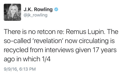 simplypotterheads: JK Rowling addresses the Remus Lupin situation