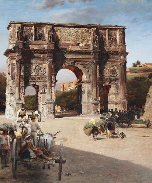 marcuscrassus:  Oswald Achenbach - Constantine’s Triumphal Arch in Rome [1886] 
