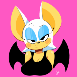 cubiccyan:    More art featuring Rouge from the Sonic the Hedgehog™ series  The tank top with baggy pants combo is my one true weakness yes hello