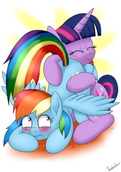 twidashlove:   “The most precious flank for Twilight Sparkle.”   Casual Flankhugging by Twidasher   X3
