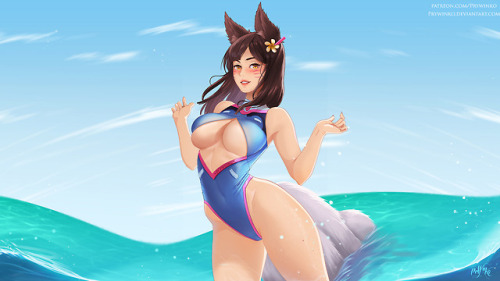 prywinko: Beach Queen Ahri( DVA cosplay). August reward by Prywinko NSFW image, NSFW animation on my