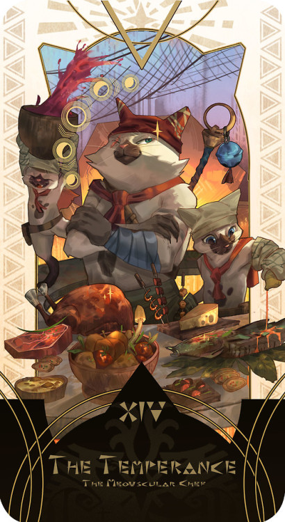 thecollectibles: Drawtober 2018 - Monster Hunter World Tarot deck - Part 2 by Cinthia Marsana