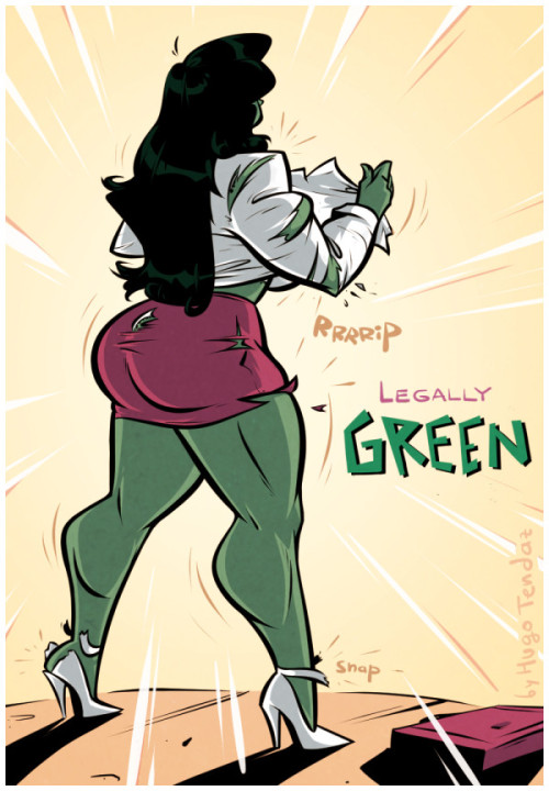   She-Hulk - Legally Green - Cartoon PinUp