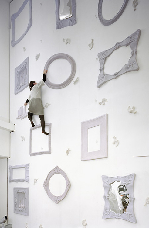 Super stylish rock climbing wall designed by Nendo for Illoiha fitness center located in Omotesando,