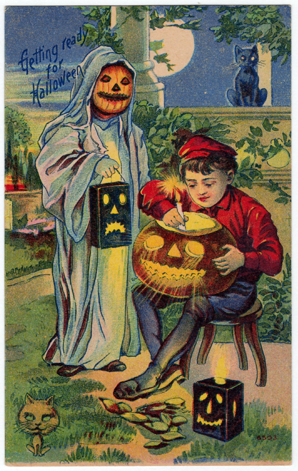 gravesandghouls:  Halloween Postcards c. 1900s 
