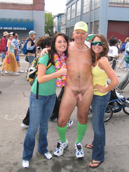 Clothed Female Nude Male in Public porn pictures