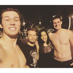 classymike44:  Leo Howard out having a good time with his friends. Seeing him shirtless is always a treat. 