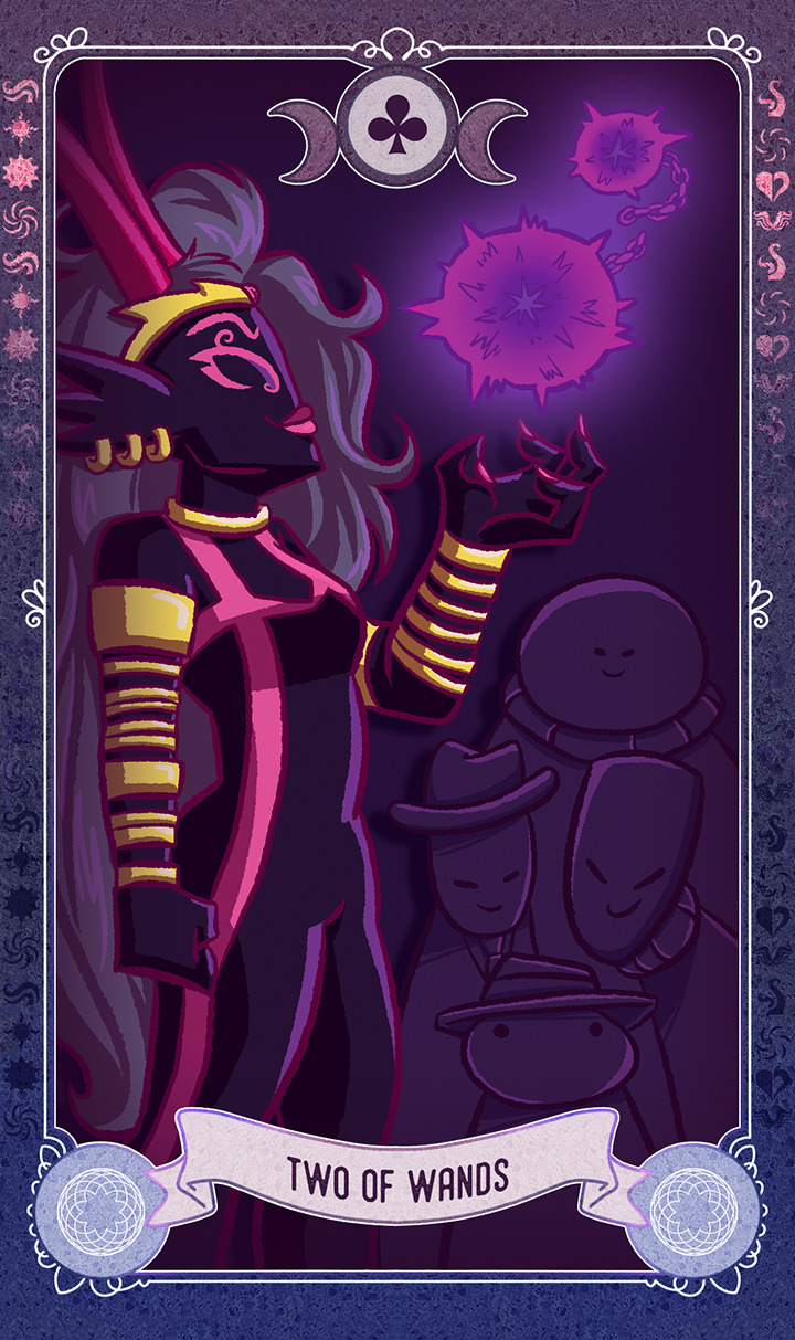 act6tarotproject: THE ACT 6 TAROT ANTHOLOGY: THE MINOR DECK (TWOS) Two of Wands (Artist: