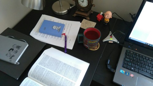 This is what my workspace looks like when I spend the whole day proofreading stuff for my research c