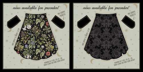 Preorders are now open for long skirts with pockets!! There’s 2 returning designs & 4 new ones! 