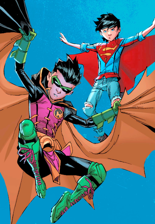 wonderstrevors:Jon Kent and Damian Wayne in Super Sons #13 Damin was so cute！ Always wanna to act li