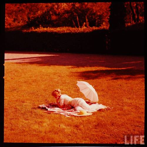 Grace Kelly on the set of The Swan(Peter Stackpole. 1955?)