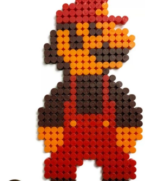 Here’s Mario. I always make him first whenever I use new types of beads. - #pixelbeads #gamer #game 