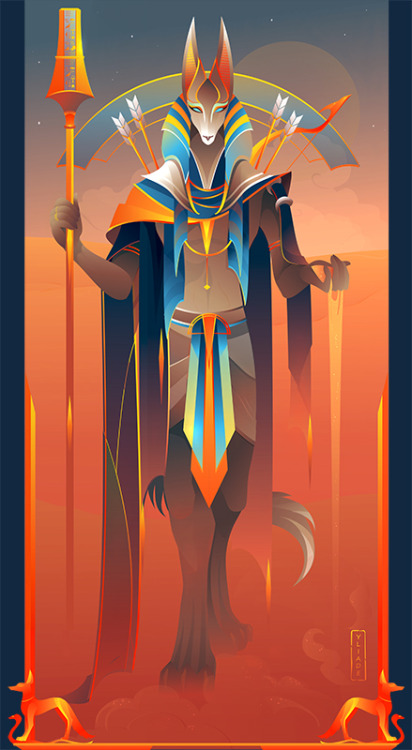 Oracle card game project about the Egyptian Gods & Godesses / Drawn by me on Adobe Ilustrator. P