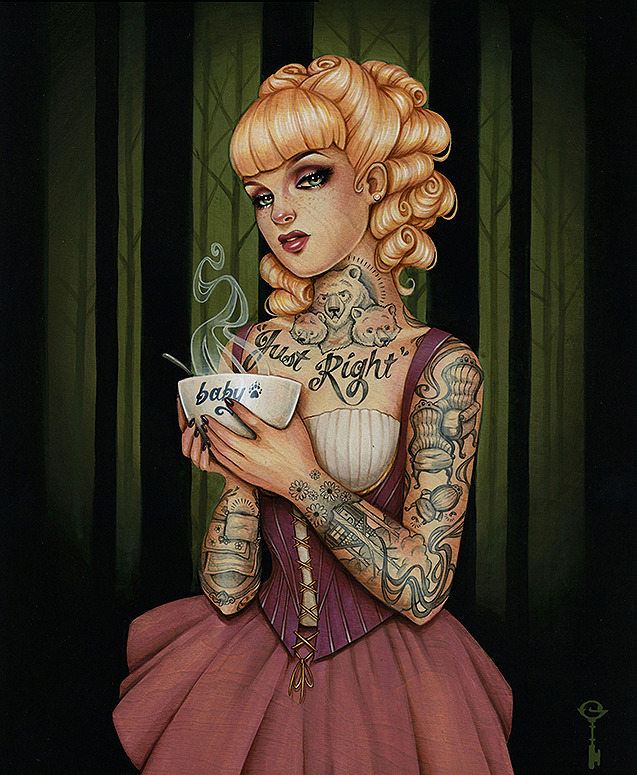 fairytalemood:  art by Glenn Arthur for the Forever Fabled exhibition at Thinkspace