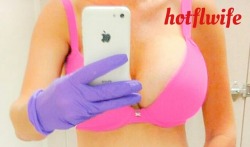 Latexglovesfetish:@Hotflwife Hot Nurse Wearing Purple Latex Gloves.