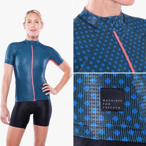 wtfkits:  @machinesforfreedom Modern Dot Jersey in Cyan. Sharp, sleek and styled.