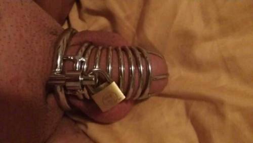 whitepartyboi23:Still locked in chastity  waiting till thrusday  and permission  of corse 