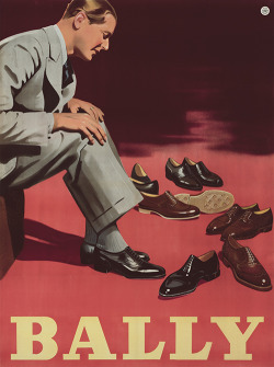 ein-bleistift-und-radiergummi: Vintage Poster Design ‘Bally (Herrenschuhe)’ by Hans Neumann, Österreich/Austria ca. 1935. 