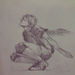 kidkyan:  Fly, little crow. Fly! #haikyuu