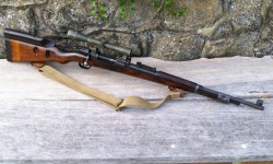 gunrunnerhell:  Israeli K98 Israel had converted some of the surplus Mauser K98’s in their arsenal into sniper rifles. Rebarreling them over to 7.62x51mm, the K98’s also had new optic mounts installed, but the most distinct modification was the addition