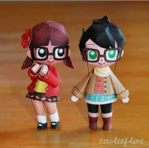 new-leaf-love: Papercraft mayors:I found some really cute papercraft patterns here, and edited them 