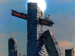 drnobbydenobbs:  Have you seen  Fist of the North star Anime of the eighties, and asked your Self how that Ship ended up in the Skyscraper?I bet it was some thing like that 