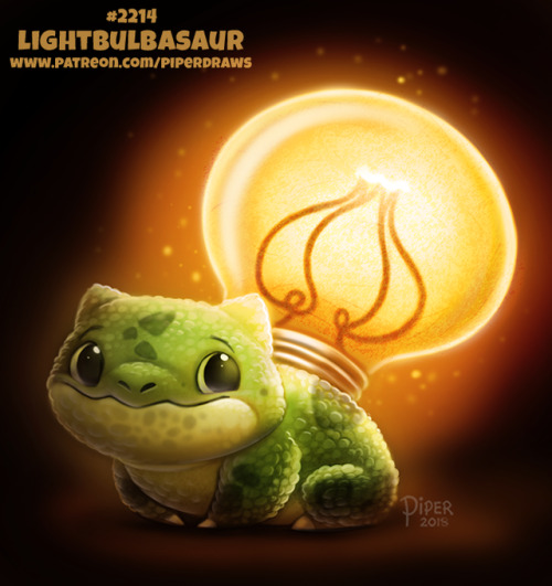 cryptid-creations - Daily Paint 2214. LightbulbasaurPrints...