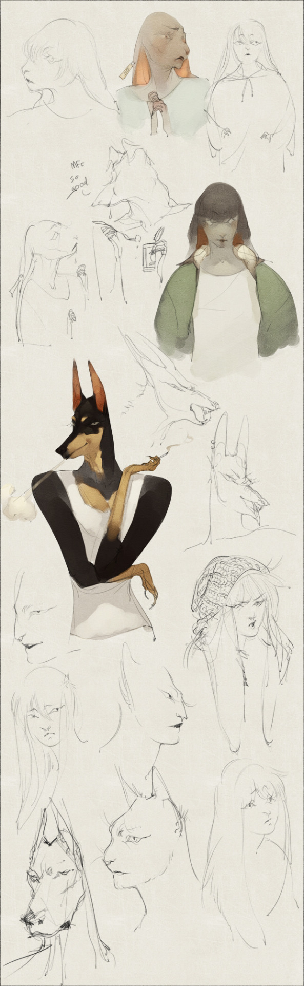 whitefoxcub:  -Jack Sketches-  A sketch dump of some potential future webcomic characters