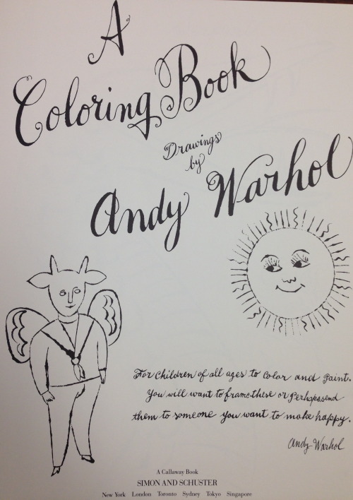 WEIRD FORMAT WEDNESDAY: A Coloring Book - Drawings by Andy Warhol, 1991This coloring book is an adap
