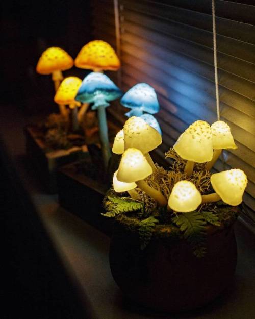 sosuperawesome:Mushroom Night Lights by The Snowmade on Etsy 