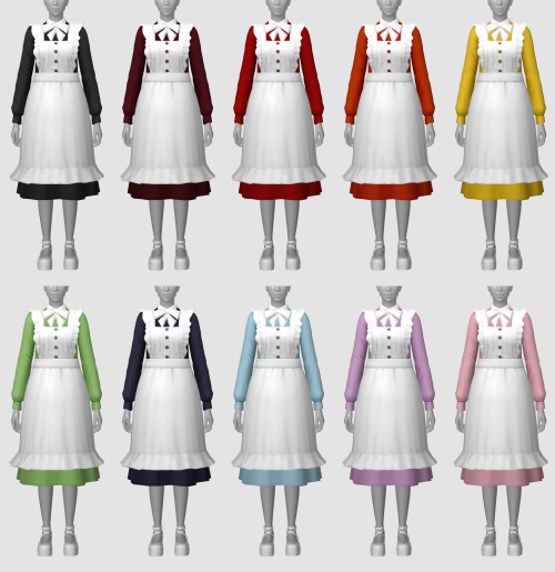 Maid Dress- hq compatible- base game compatible- 10 swatches- fullbody- female only- new mesh (edit 