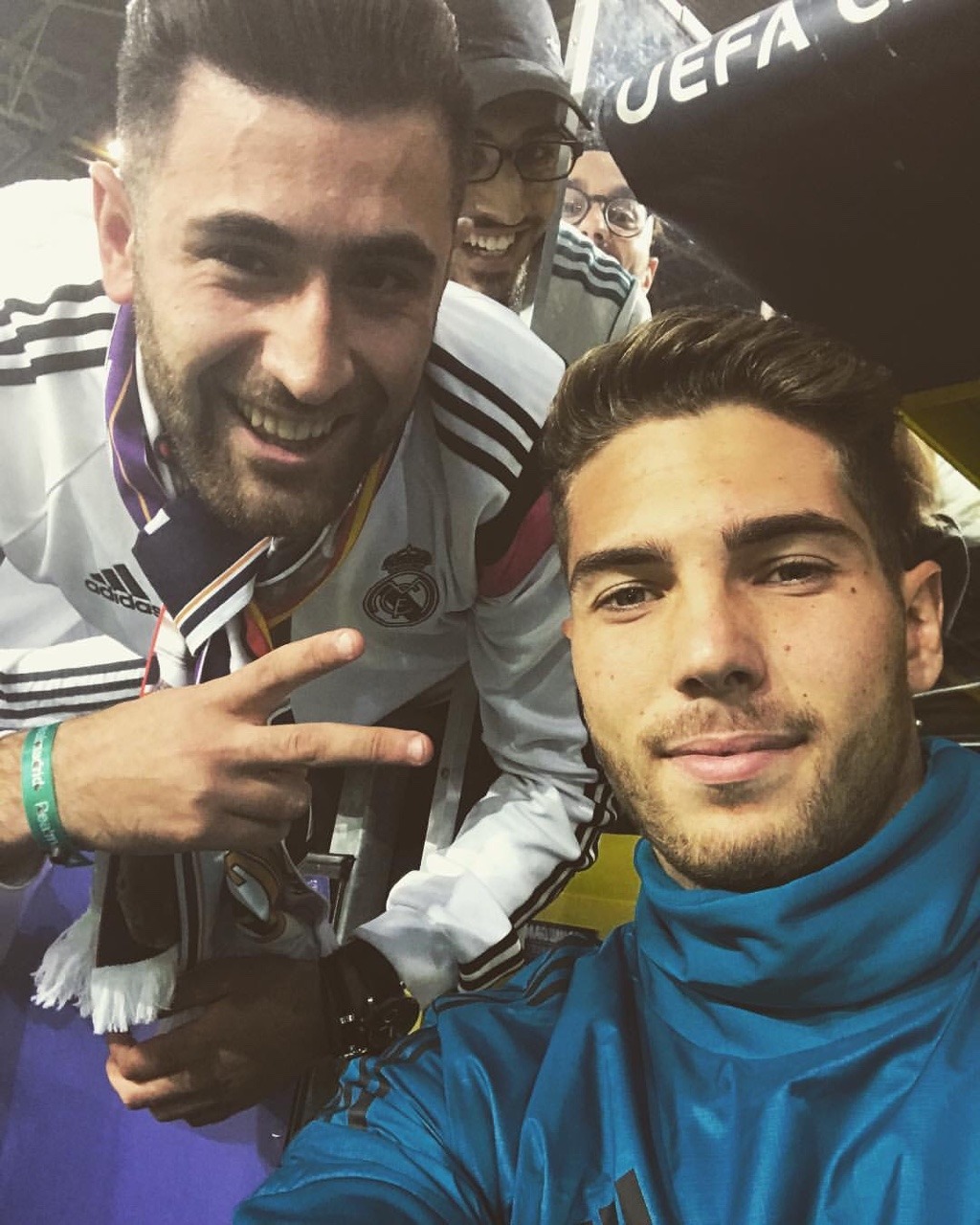 THE ZIDANE ARCHIVES - Luca with a fan, at Signal Iduna Park last night.