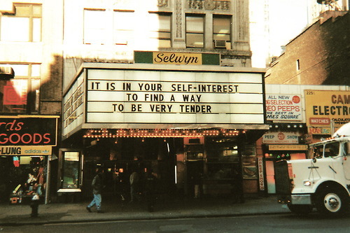 gardenhoseenema:  Jenny Holzer“Marquees” installation, 1993 