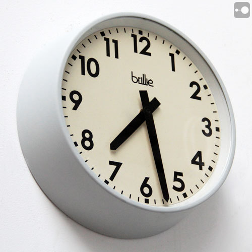 Brillié Industrial Clock Industrial clock by Brillié, aluminium, 1970s, 26cm diameter 