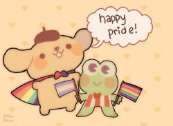 arthurorion: I drew my boyfriend and I’s favorite sanrio characters for pride!