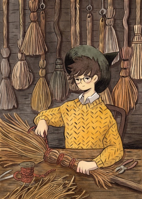 heikala:Inktober day 29, Broom Maker