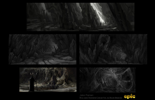jakepanian:Here’s some visual development paintings I did for Epic. I have them labeled as Wraithwoo