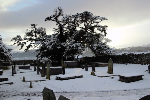 wintry graveyard, north wales, 2017