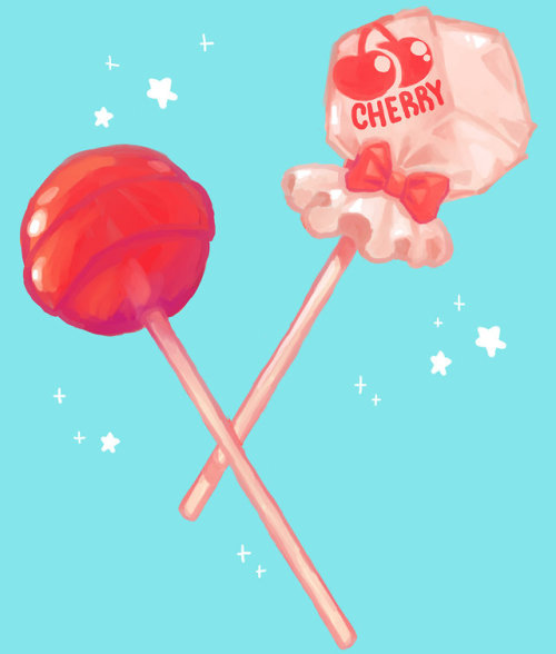 aestheticallyaccessible:sequ0iart: lollipop! | prints & merch  [ID: A colored and shaded digital