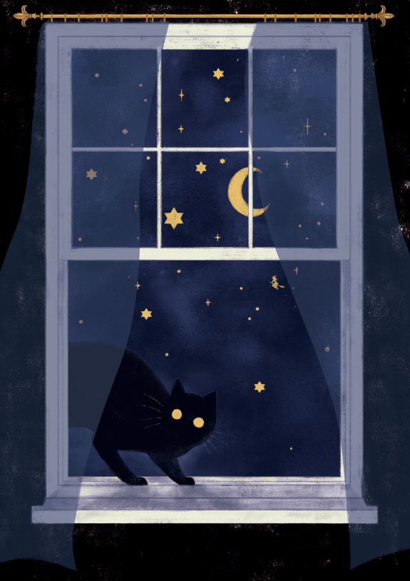 sanderdraws:  an October night visitor  ✨