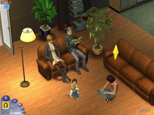 a series of early Sims 2 screenshots of the teen party house