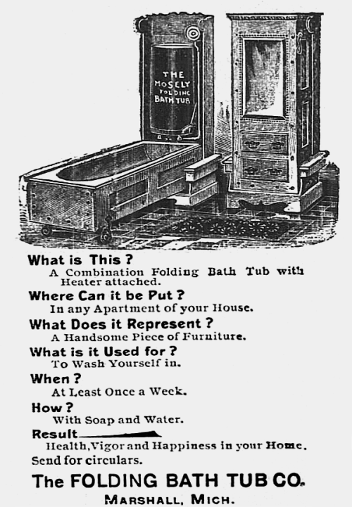 yesterdaysprint: The Western Kansan, Leoti, Kansas, December 14, 1893 The FOLDING BATH TUB CO.