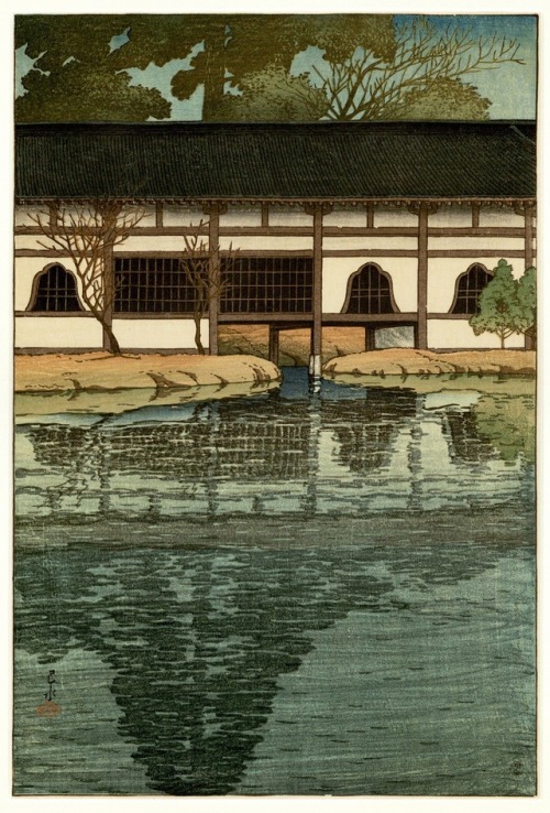 lionofchaeronea:The Byodo-in Temple at Uji (from the series Souvenirs of Travel II), Hasui Kawase, 1